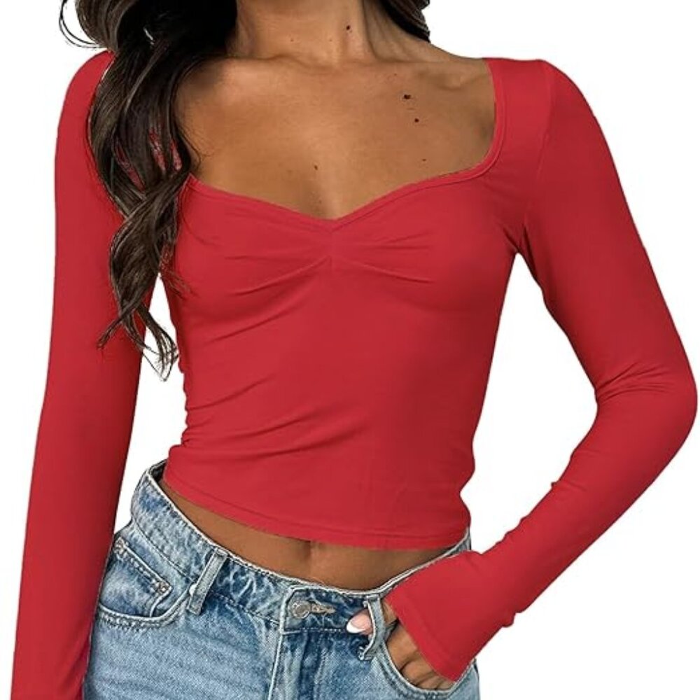 Women's Long-Sleeve Crop Top - Large - New